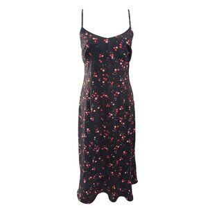 Vintage Express Womens Floral Strapless Midi Length Dress 11/12